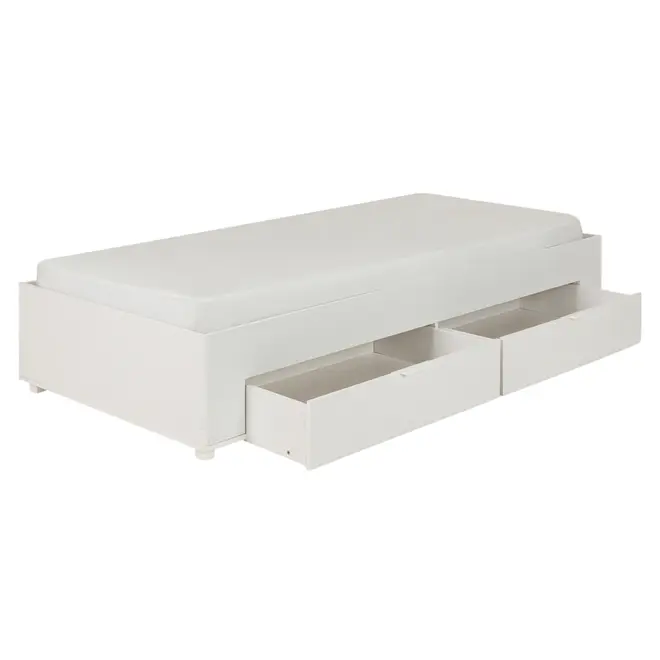 CAMA DE SOLTEIRO COM 2 GAVETAS 88 CM NORAH - BRANCO - Foto 2