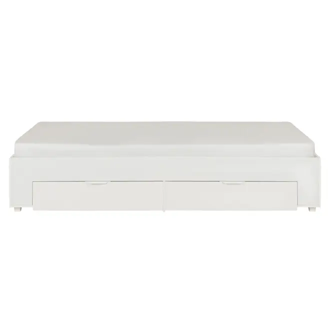CAMA DE SOLTEIRO COM 2 GAVETAS 88 CM NORAH - BRANCO - Foto 3