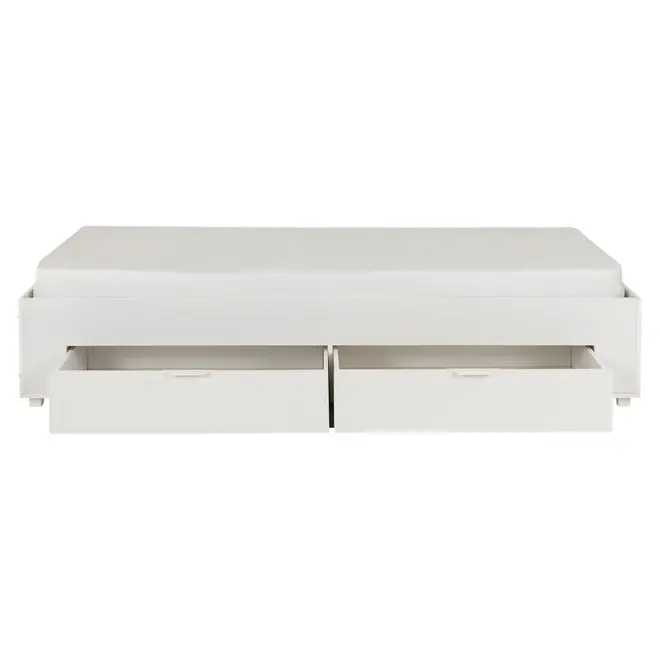 CAMA DE SOLTEIRO COM 2 GAVETAS 88 CM NORAH - BRANCO - Foto 4