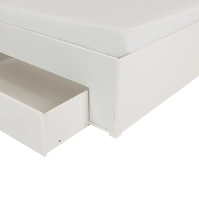 CAMA DE SOLTEIRO COM 2 GAVETAS 88 CM NORAH - BRANCO - Foto 6