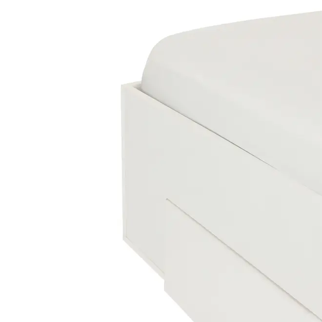 CAMA DE SOLTEIRO COM 2 GAVETAS 88 CM NORAH - BRANCO - Foto 7