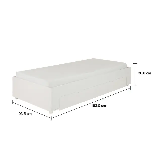 CAMA DE SOLTEIRO COM 2 GAVETAS 88 CM NORAH - BRANCO - Foto 10