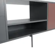 FOSTER RACK 3 PORTAS/ 1 GAVETA 1,80 M X 39 CM - GRAFITE/RUBY MOCHA - Foto 7