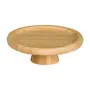 PRATO PARA BOLO COM PÉ 18 CM BAMBOO - NATURAL - Foto 1