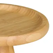 PRATO PARA BOLO COM PÉ 18 CM BAMBOO - NATURAL - Foto 4