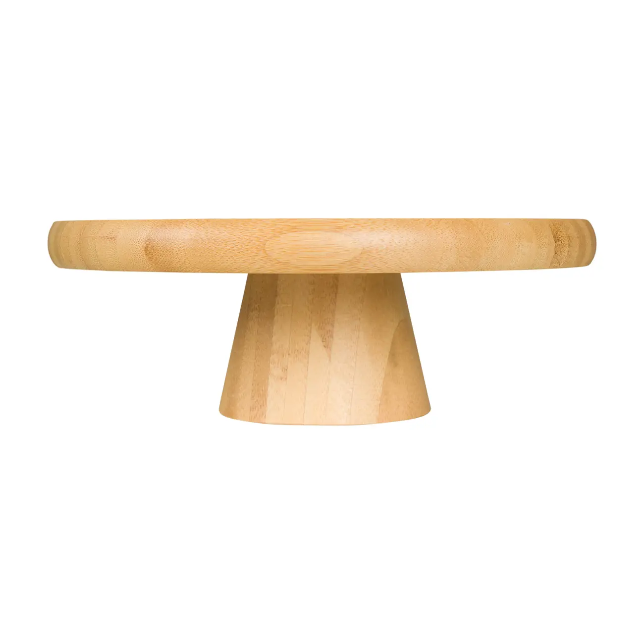 PRATO PARA BOLO COM PÉ 20 CM BAMBOO - NATURAL - Foto 2