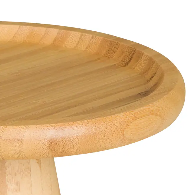 PRATO PARA BOLO COM PÉ 20 CM BAMBOO - NATURAL - Foto 4
