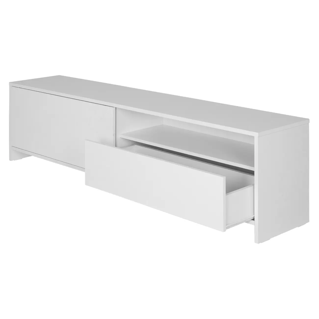 RACK 1 PORTA DE CORRER/ 1 GAVETA 1,80 M X 36 CM BALTIMORE - BRANCO/BRANCO - Foto 3