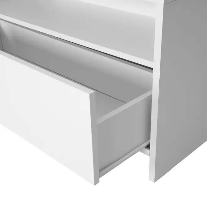 RACK 1 PORTA DE CORRER/ 1 GAVETA 1,80 M X 36 CM BALTIMORE - BRANCO/BRANCO - Foto 9
