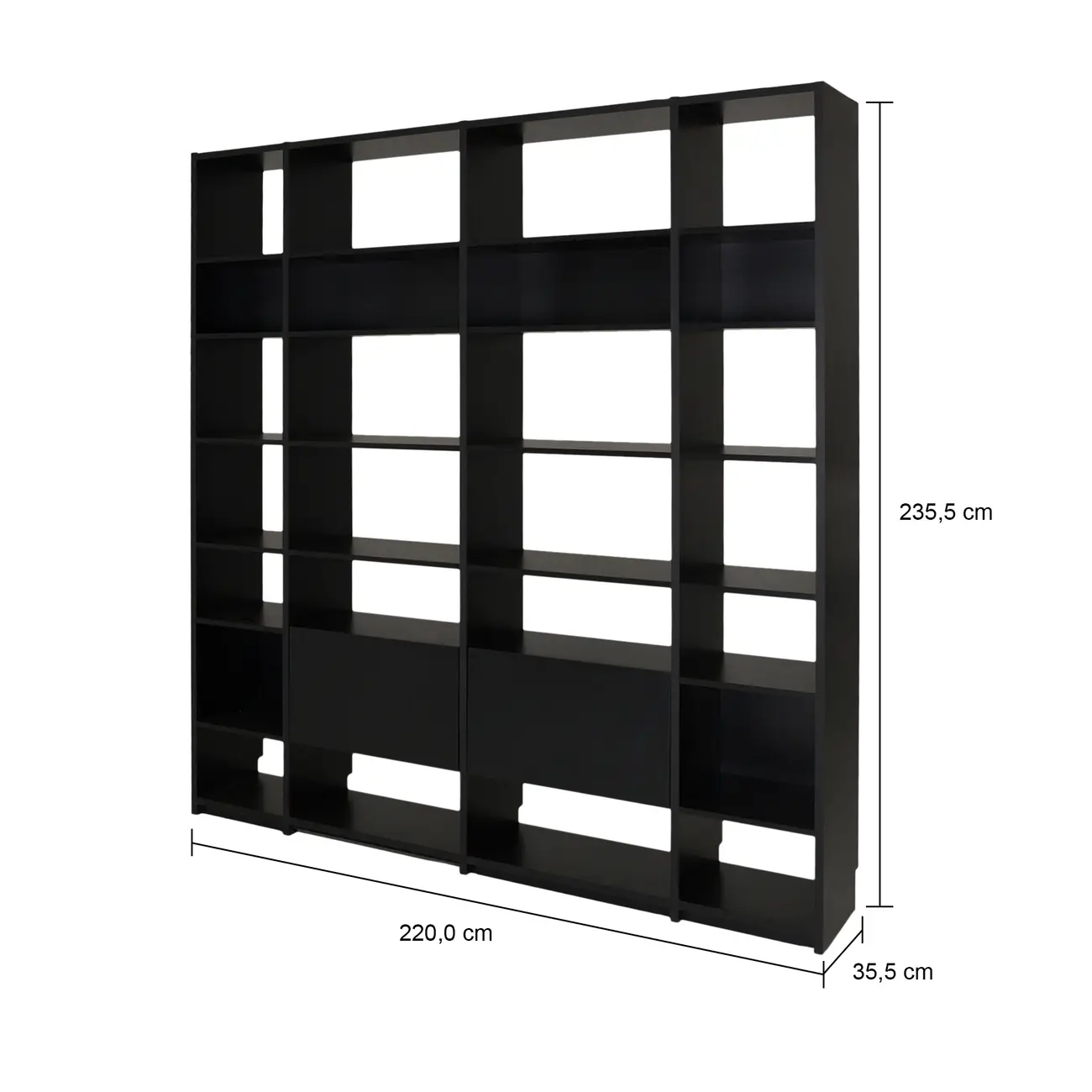 ESTANTE 2 PORTAS BASCULANTES 2,20 M X 2,35 M LITERARY - PRETO - Foto 9