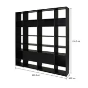 ESTANTE 2 PORTAS BASCULANTES 2,20 M X 2,35 M LITERARY - PRETO - Foto 9