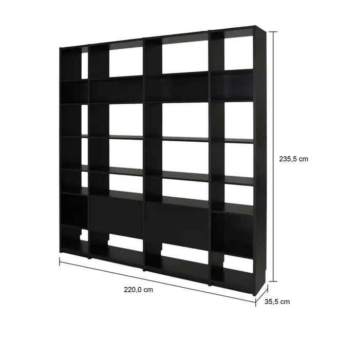 ESTANTE 2 PORTAS BASCULANTES 2,20 M X 2,35 M LITERARY - PRETO - Foto 9