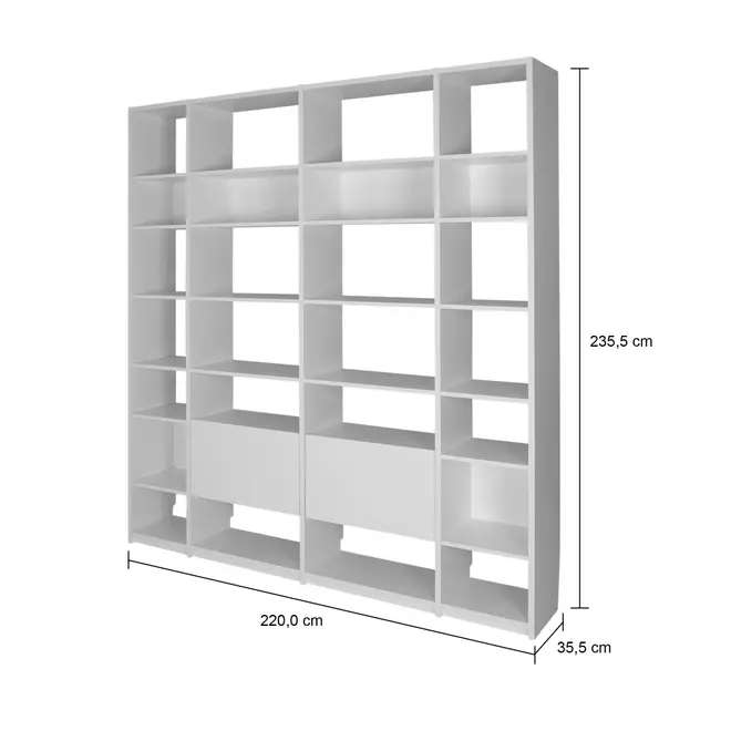 ESTANTE 2 PORTAS BASCULANTES 2,20 M X 2,35 M LITERARY - BRANCO - Foto 9