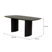 MESA DE JANTAR 1,80 M X 95 CM BANQUET - EBANIZADO - Foto 5