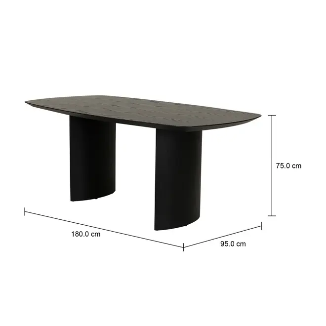 MESA DE JANTAR 1,80 M X 95 CM BANQUET - EBANIZADO - Foto 5