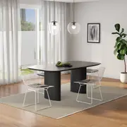 MESA DE JANTAR 1,80 M X 95 CM BANQUET - EBANIZADO - Foto 6