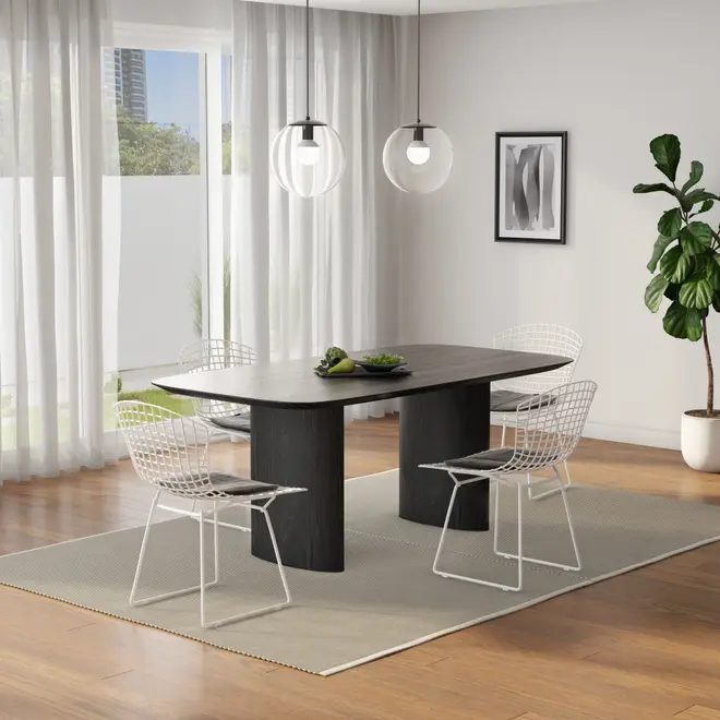 MESA DE JANTAR 1,80 M X 95 CM BANQUET - EBANIZADO - Foto 6