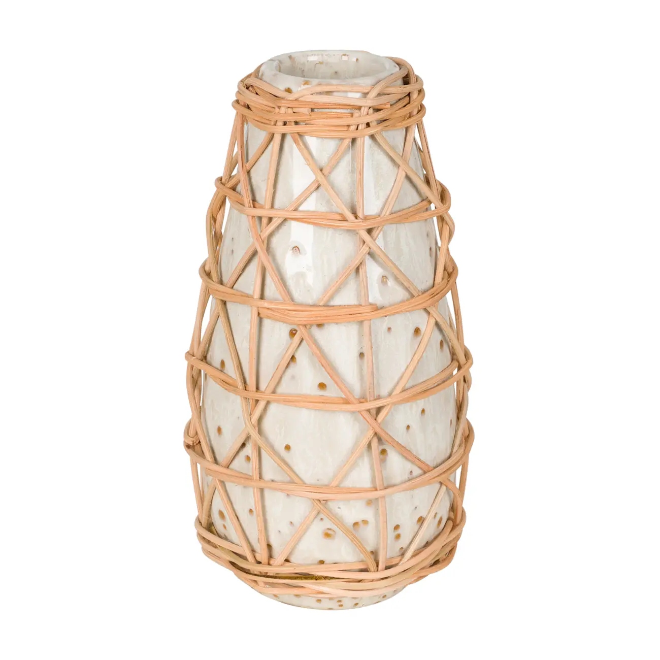 VASO 20 CM KAMBA KWA - BRANCO/TERRA - Foto 1