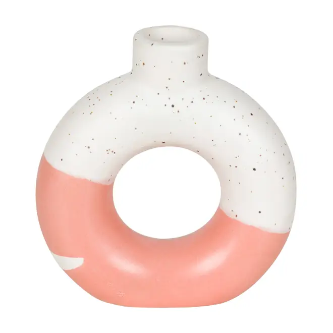 VASO 16 CM DUNI CIRCLE - BRANCO/MELÃO - Foto 1