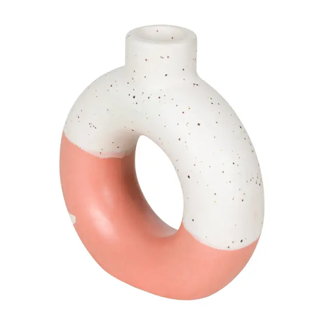VASO 16 CM DUNI CIRCLE - BRANCO/MELÃO - Foto 2