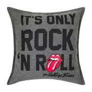 CAPA DE ALMOFADA 44 CM X 44 CM ONLY ROCK 'N' ROLL - KONKRET/PRETO - Foto 1