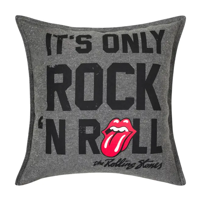 CAPA DE ALMOFADA 44 CM X 44 CM ONLY ROCK 'N' ROLL - KONKRET/PRETO - Foto 1
