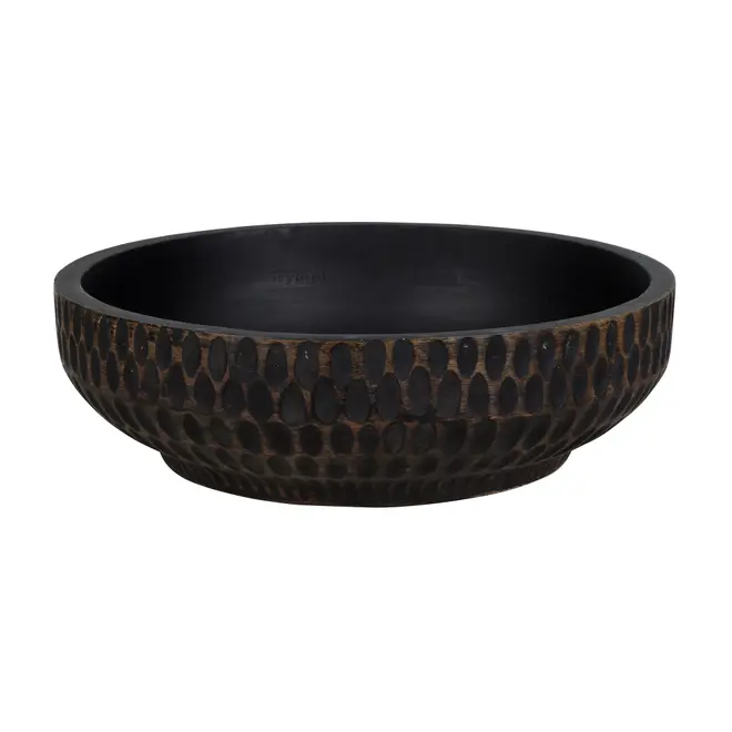 CENTRO DE MESA 34 CM TAZAMA - PRETO DESGASTADO - Foto 1
