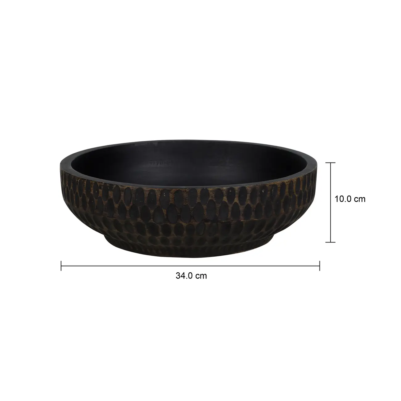 CENTRO DE MESA 34 CM TAZAMA - PRETO DESGASTADO - Foto 3