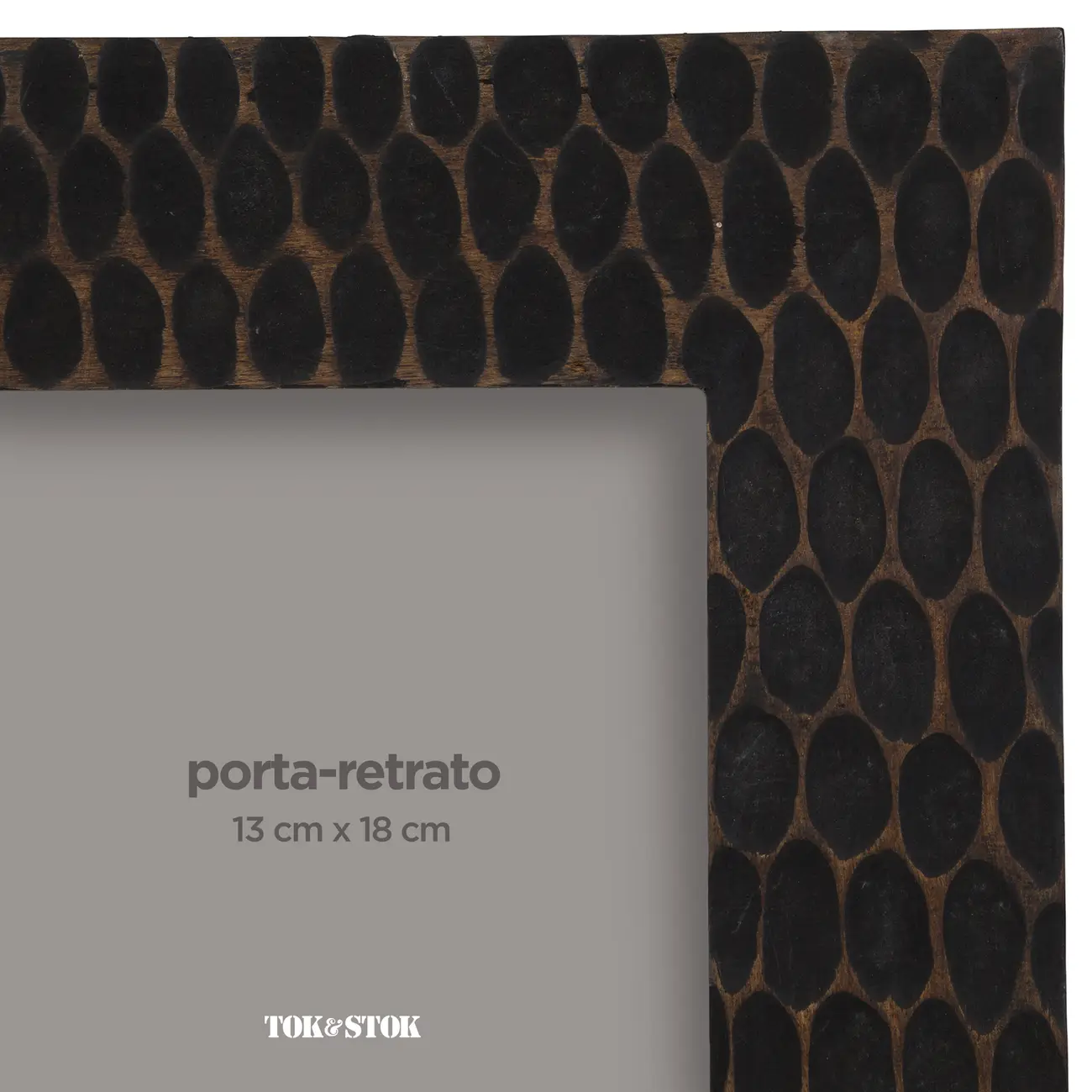 PORTA-RETRATO 13 CM X 18 CM TAZAMA - PRETO DESGASTADO - Foto 5