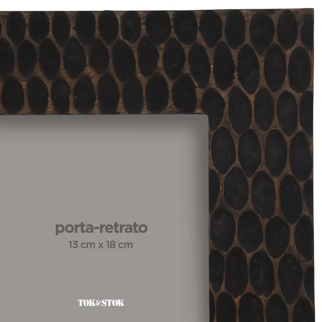 PORTA-RETRATO 13 CM X 18 CM TAZAMA - PRETO DESGASTADO - Foto 5