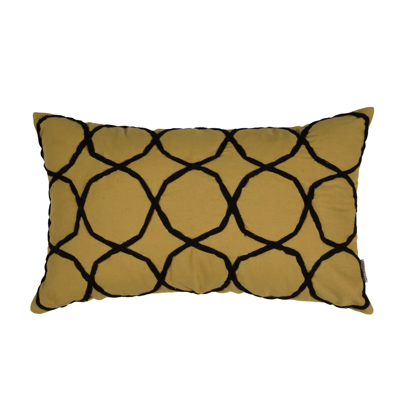 CAPA PARA ALMOFADA 50 CM X 30 CM EMBROIDERY - CAQUI/PRETO - Foto 1