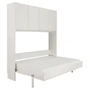 CAMA DE CASAL DOBRÁVEL 1,38 M COM ARMÁRIO 4 PORTAS FLIP - BRANCO - Foto 1