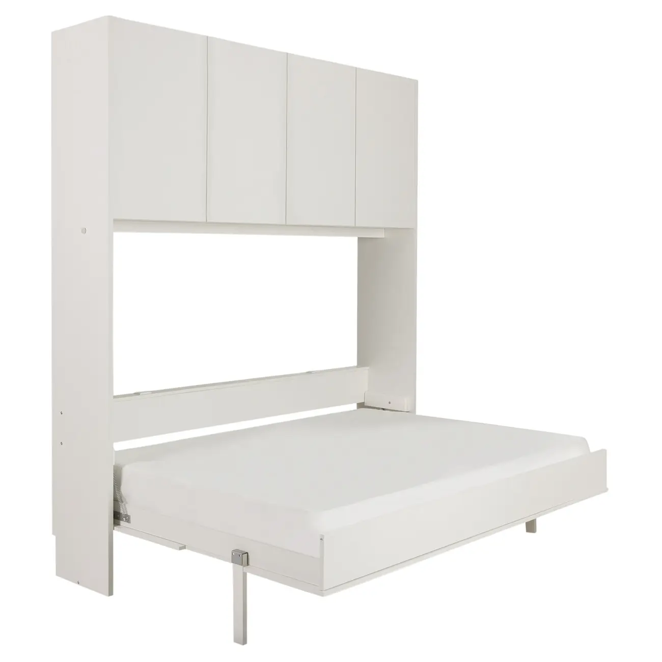 CAMA DE CASAL DOBRÁVEL 1,38 M COM ARMÁRIO 4 PORTAS FLIP - BRANCO - Foto 1