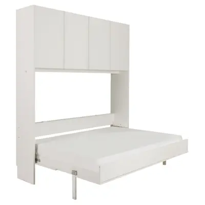CAMA DE CASAL DOBRÁVEL 1,38 M COM ARMÁRIO 4 PORTAS FLIP