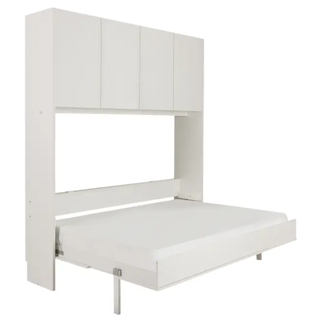 CAMA DE CASAL DOBRÁVEL 1,38 M COM ARMÁRIO 4 PORTAS FLIP - BRANCO - Foto 1
