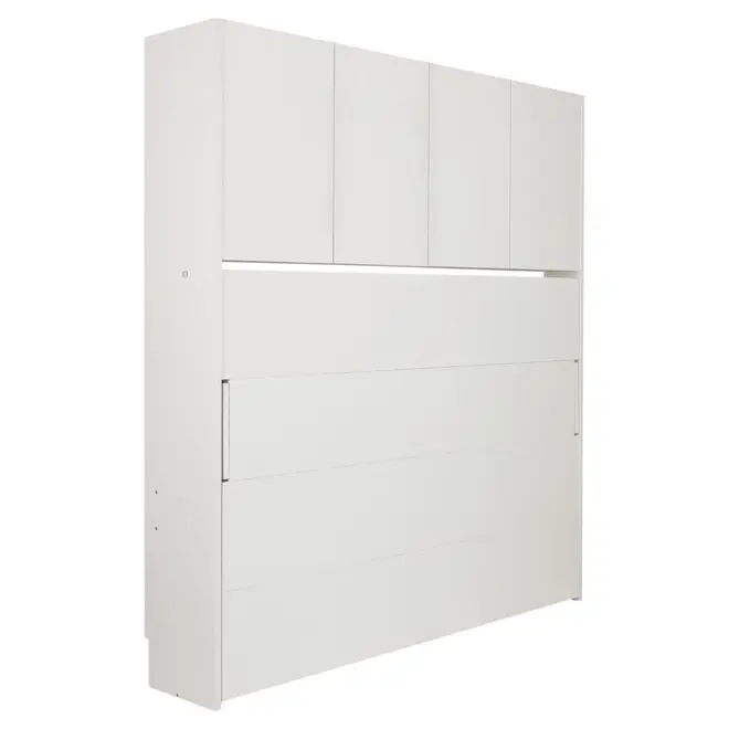 CAMA DE CASAL DOBRÁVEL 1,38 M COM ARMÁRIO 4 PORTAS FLIP - BRANCO - Foto 2
