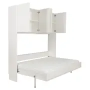 CAMA DE CASAL DOBRÁVEL 1,38 M COM ARMÁRIO 4 PORTAS FLIP - BRANCO - Foto 3