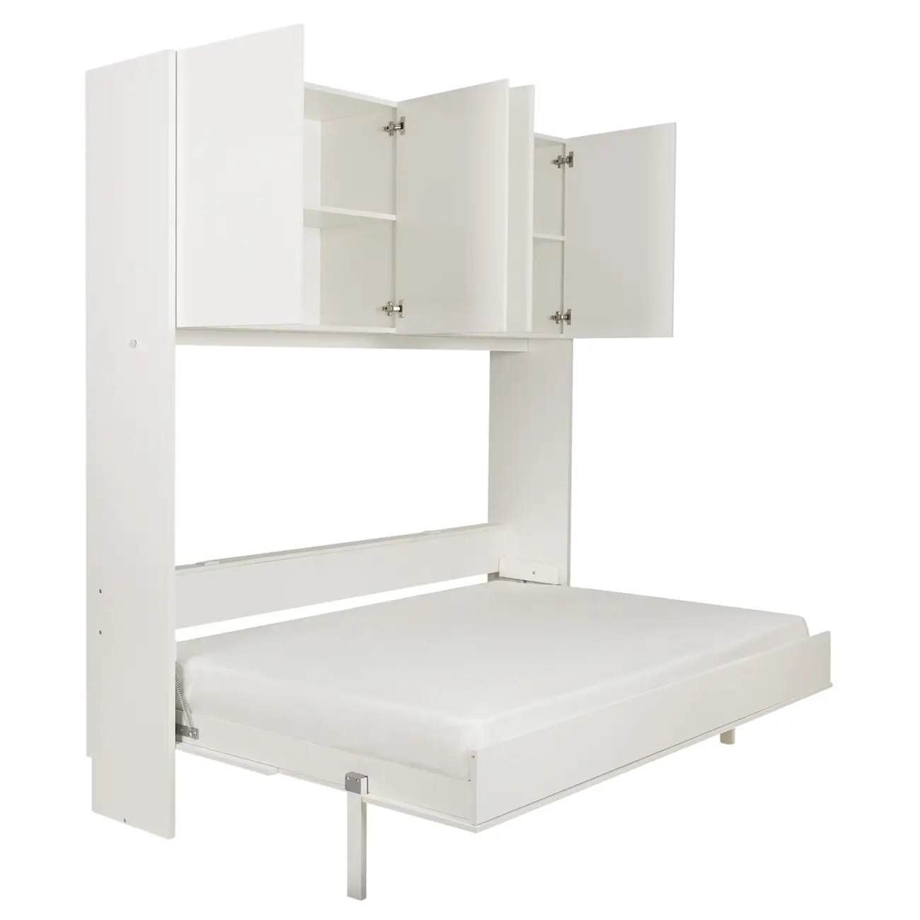 CAMA DE CASAL DOBRÁVEL 1,38 M COM ARMÁRIO 4 PORTAS FLIP - BRANCO - Foto 3