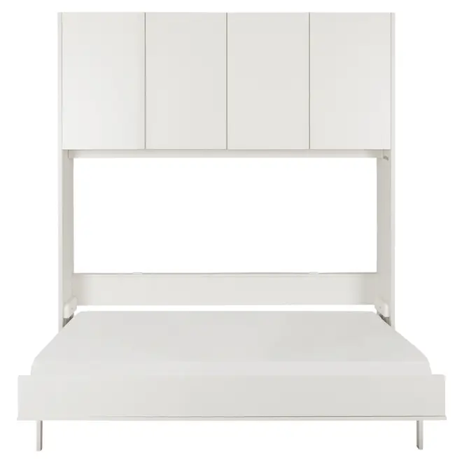 CAMA DE CASAL DOBRÁVEL 1,38 M COM ARMÁRIO 4 PORTAS FLIP - BRANCO - Foto 4