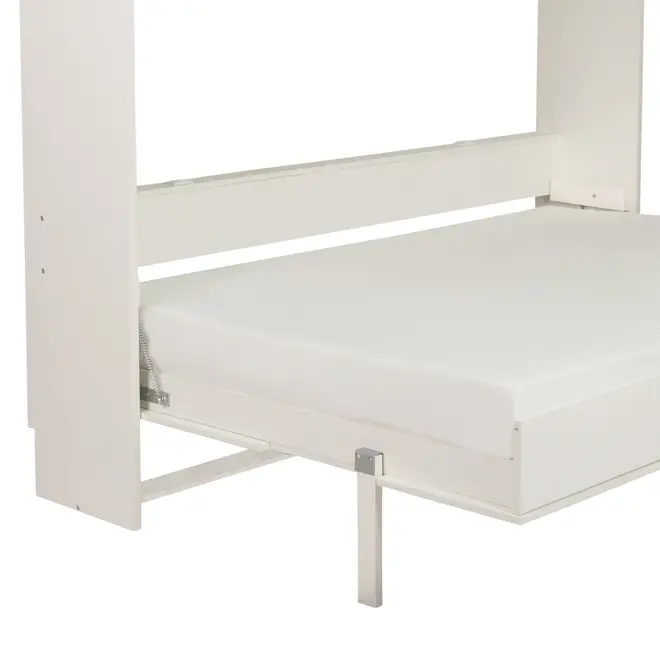 CAMA DE CASAL DOBRÁVEL 1,38 M COM ARMÁRIO 4 PORTAS FLIP - BRANCO - Foto 9
