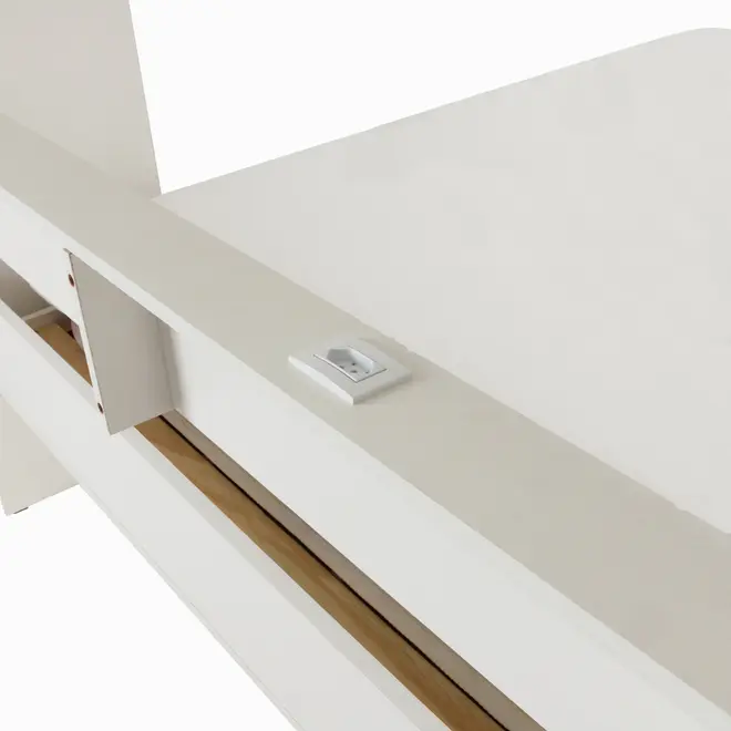 CAMA DE CASAL DOBRÁVEL 1,38 M COM ARMÁRIO 4 PORTAS FLIP - BRANCO - Foto 11