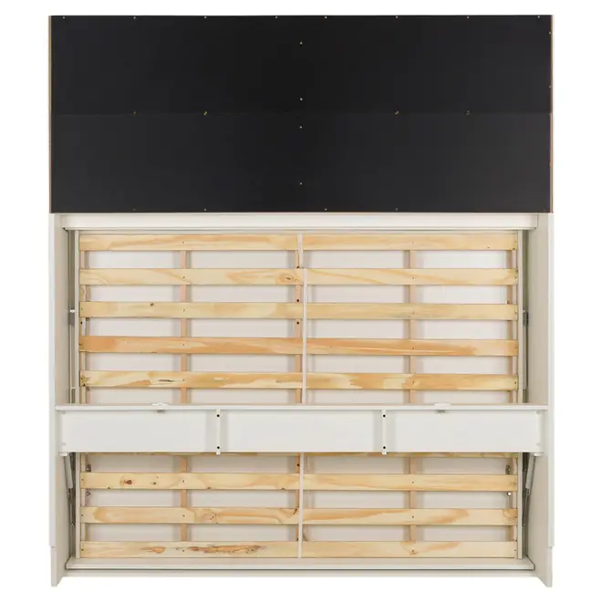 CAMA DE CASAL DOBRÁVEL 1,38 M COM ARMÁRIO 4 PORTAS FLIP - BRANCO - Foto 12