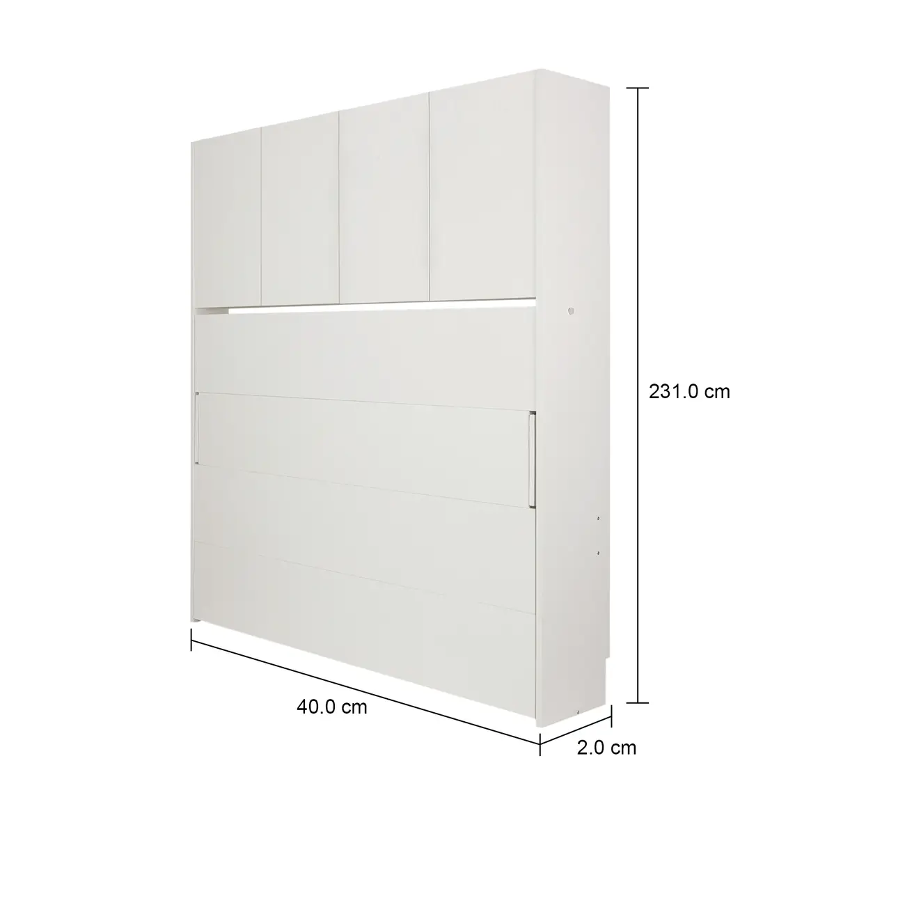 CAMA DE CASAL DOBRÁVEL 1,38 M COM ARMÁRIO 4 PORTAS FLIP - BRANCO - Foto 13