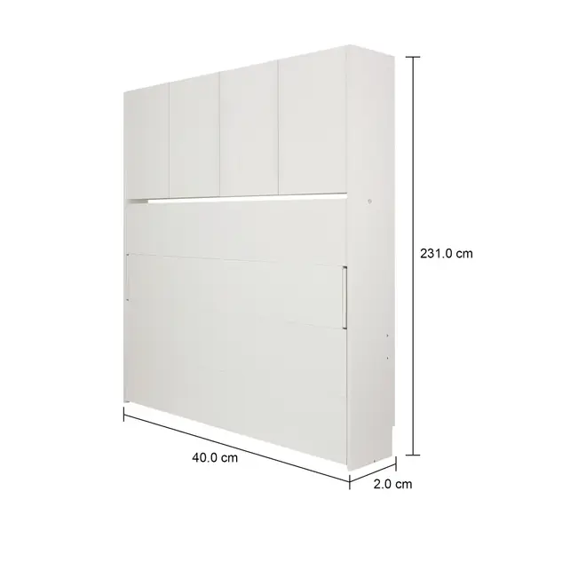 CAMA DE CASAL DOBRÁVEL 1,38 M COM ARMÁRIO 4 PORTAS FLIP - BRANCO - Foto 13