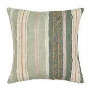 CAPA DE ALMOFADA 45 CM X 45 CM MOALA - SÁLVIA/NATURAL - Foto 1
