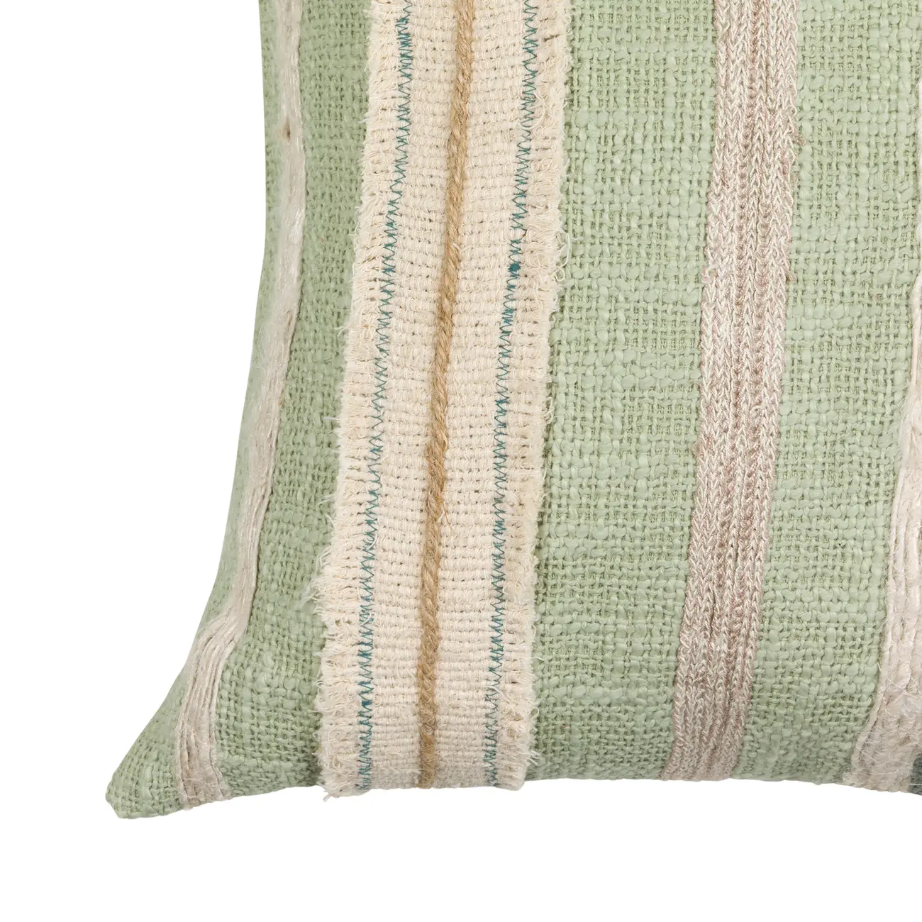 CAPA DE ALMOFADA 45 CM X 45 CM MOALA - SÁLVIA/NATURAL - Foto 2