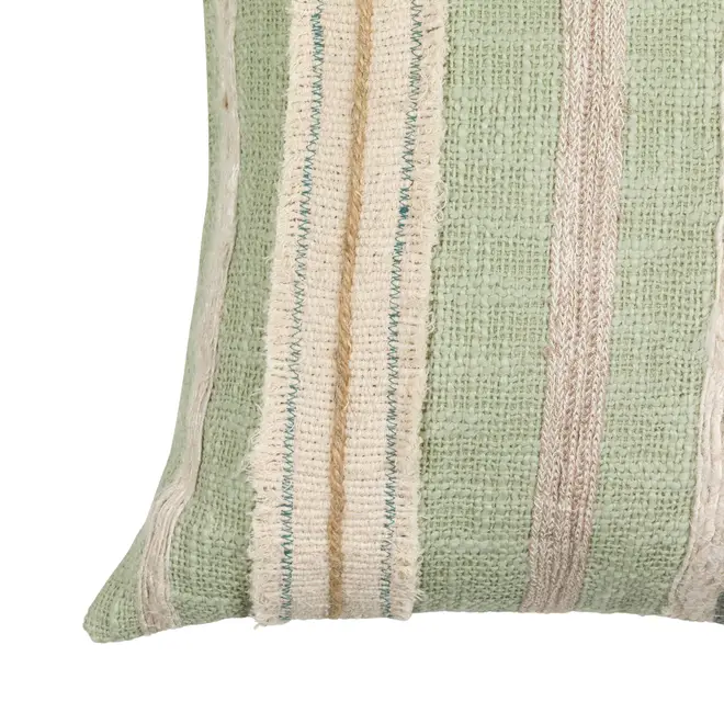 CAPA DE ALMOFADA 45 CM X 45 CM MOALA - SÁLVIA/NATURAL - Foto 2
