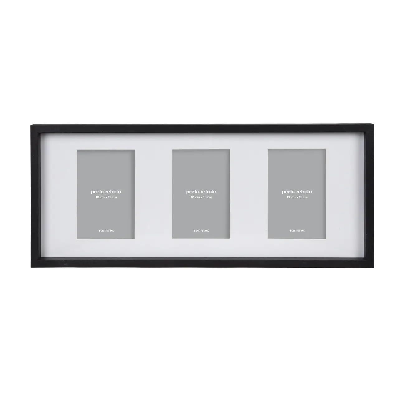 PORTA-RETRATO TRIPLO 10 CMX 15 CM TROIS - PRETO/BRANCO - Foto 1