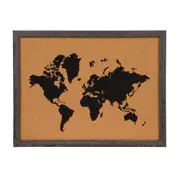 MEMORY-BOARD 42 CM X 32 CM PIN THE WORLD - PRETO/MADEIRA - Foto 1