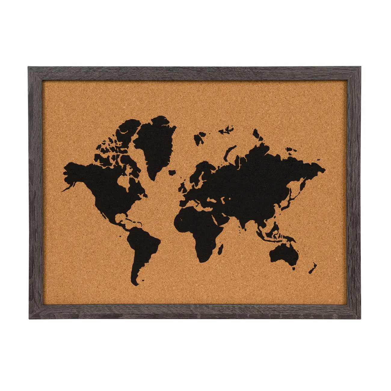 MEMORY-BOARD 42 CM X 32 CM PIN THE WORLD - PRETO/MADEIRA - Foto 1
